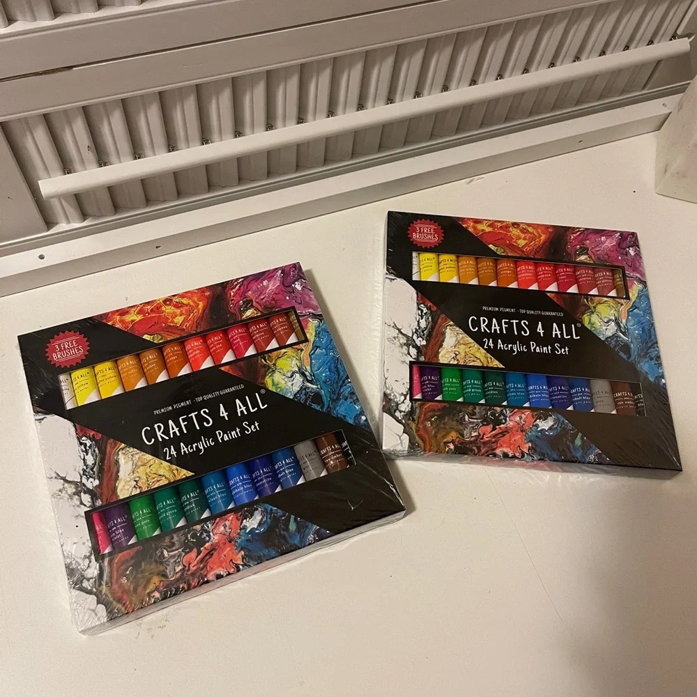Two pack of Acrylic Paint Set for Adults and Kids - 24 Pack of 12mL Paints with - Picture 8 of 10